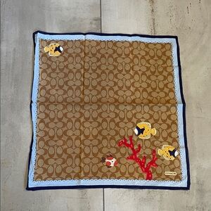 Coach Logo Scarf with Fish Accents